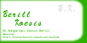 berill kocsis business card